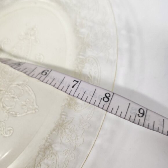 Vintage Pale Yellow Depression Glass Serving Platter Oval Floral Etched - Picture 6 of 6